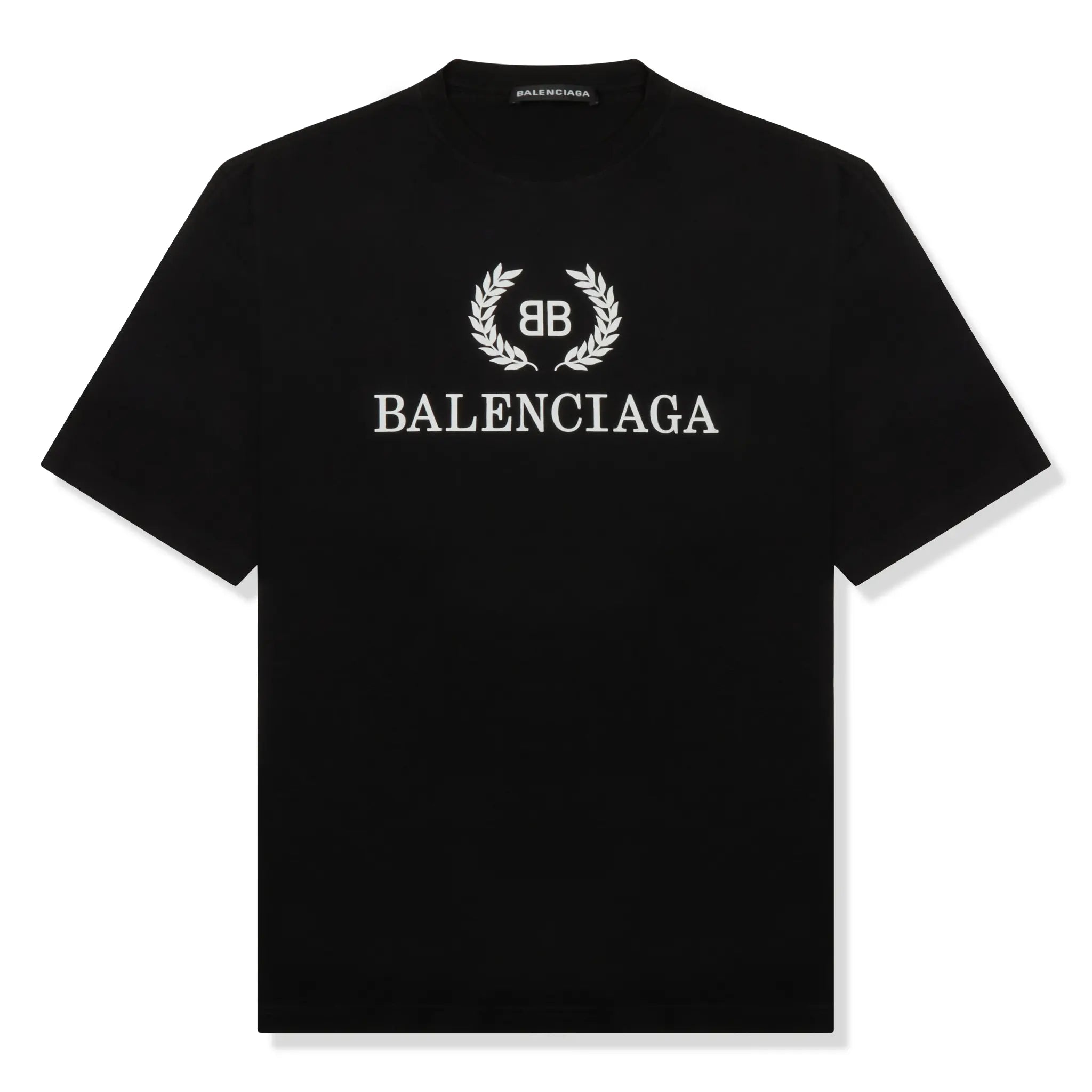 Front View of Preloved - Balenciaga Crew Black T-Shirt